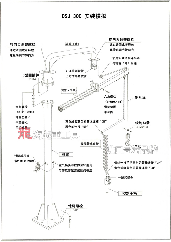 DSJ-300型氣動平衡吊零件示意圖