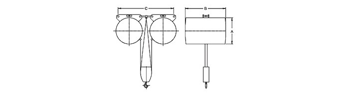 440kg東星氣動平衡器尺寸圖